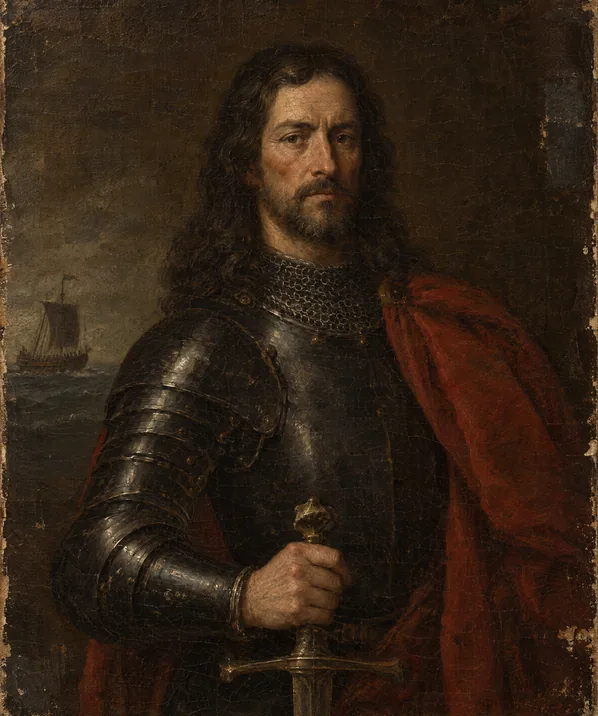 An artist’s impression of the Red Reaver, Sir Thomas Charteris